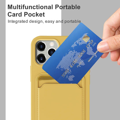Case for iPhone 14 Pro Max with Crossbody Lanyard Strap Adjustable Cover with Card Holder Shockproof Drop Protection Silicone Phone Case for iPhone 14 Pro Max 6.7"-Yellow