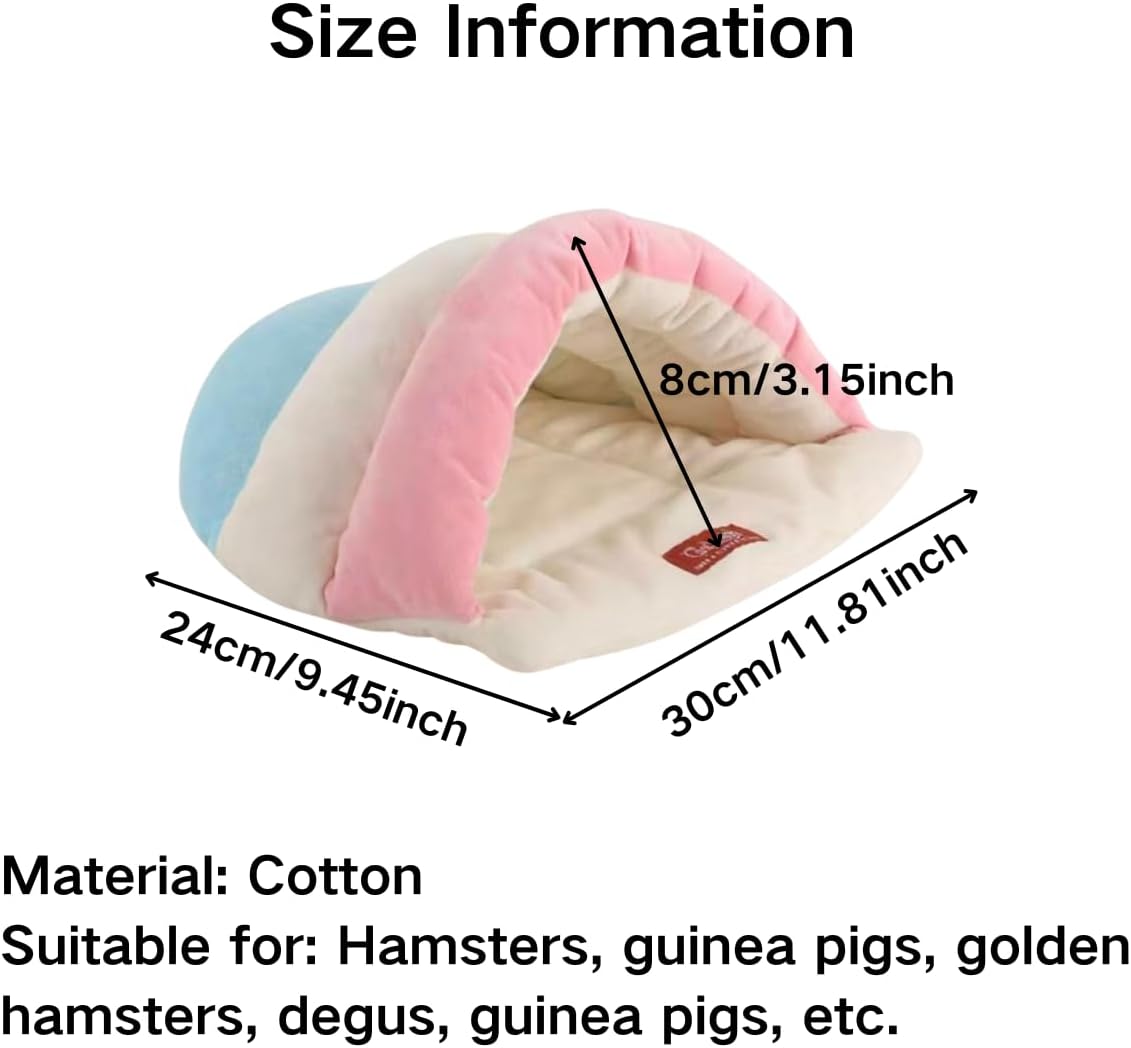Guinea Pig Hideout, Semi-Enclosed Hamster Hideout Small Animal Sleeping Cave Machine Washable Warm Bed for Chinchilla, Hedgehog, Rat, Sugar Glider, Fancy Rat (Yellow)