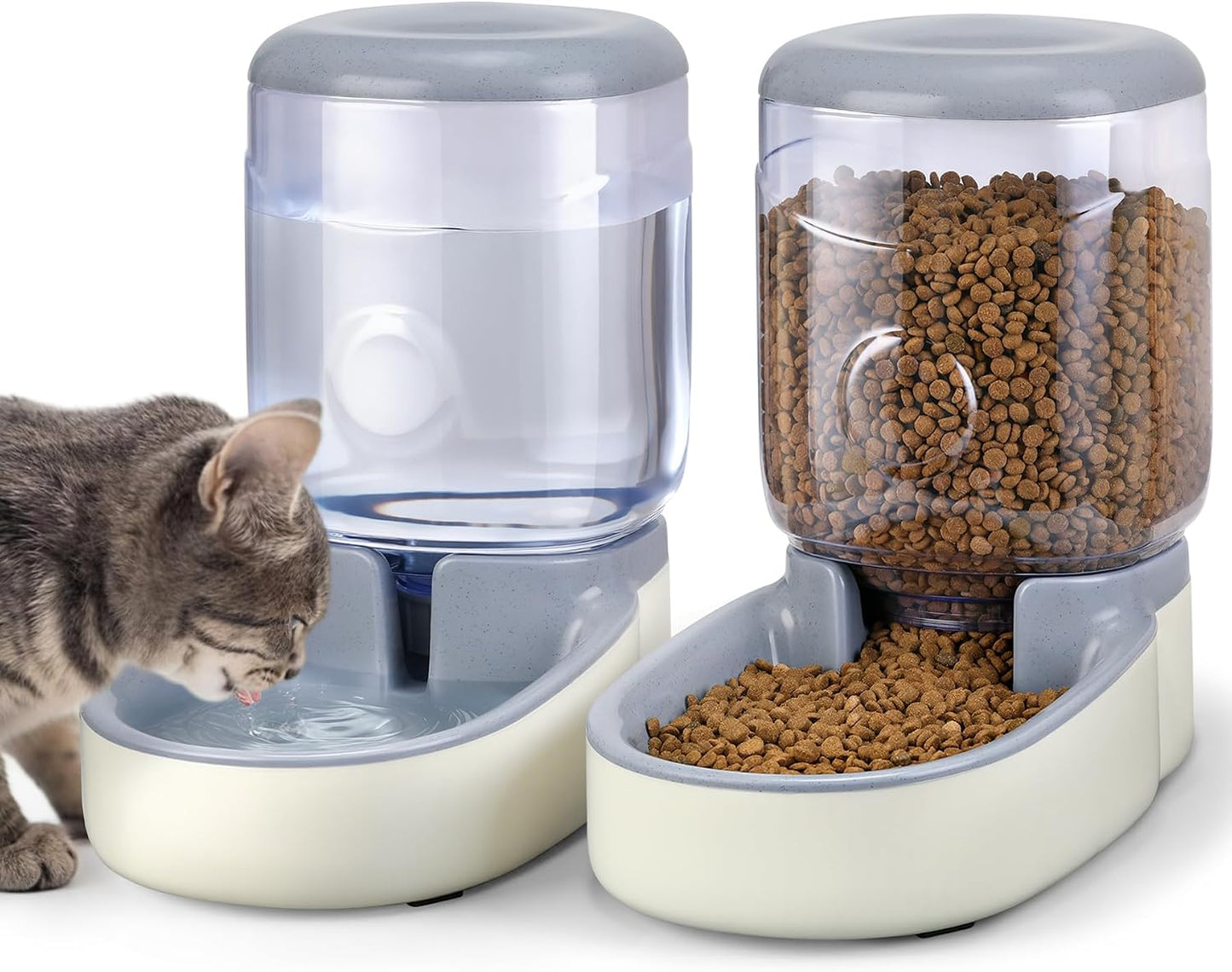 2 Pack Automatic Cat Feeder and Water Dispenser Pet Dog Gravity Feed Bowl | Automatic Cat Feeder and Water Dispenser Pet Feed Bowl Dog Gravity Food Feeder & Waterer Set for Small Medium Pup Kitty