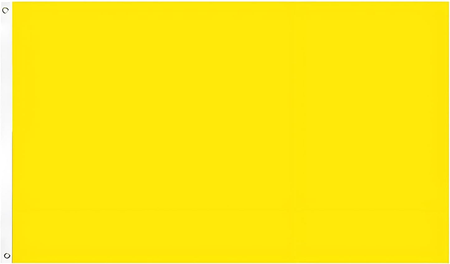 2x3 Foot Solid Yellow Flag, Vivid Color Fade-Resistant Yellow Flags, Double Stitched Plain Blank Flags to Decorate with Brass Grommets