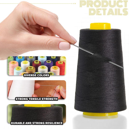 Yellow Polyester Sewing Thread, 4-Pack 12,000 Yds, for Serger & Quilting | Yellow sewing thread for serger, overlock & quilting, bright, great for kids' items & cheerful crafts