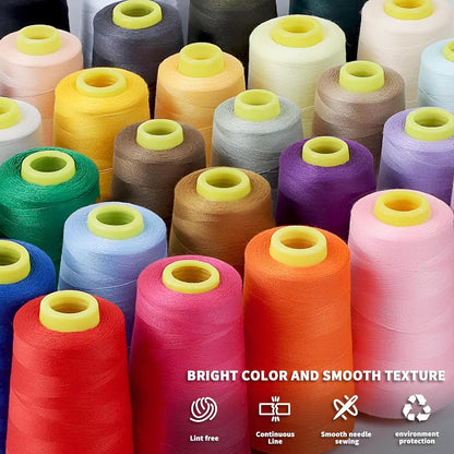 Yellow Polyester Sewing Thread, 4-Pack 12,000 Yds, for Serger & Quilting | Yellow sewing thread for serger, overlock & quilting, bright, great for kids' items & cheerful crafts