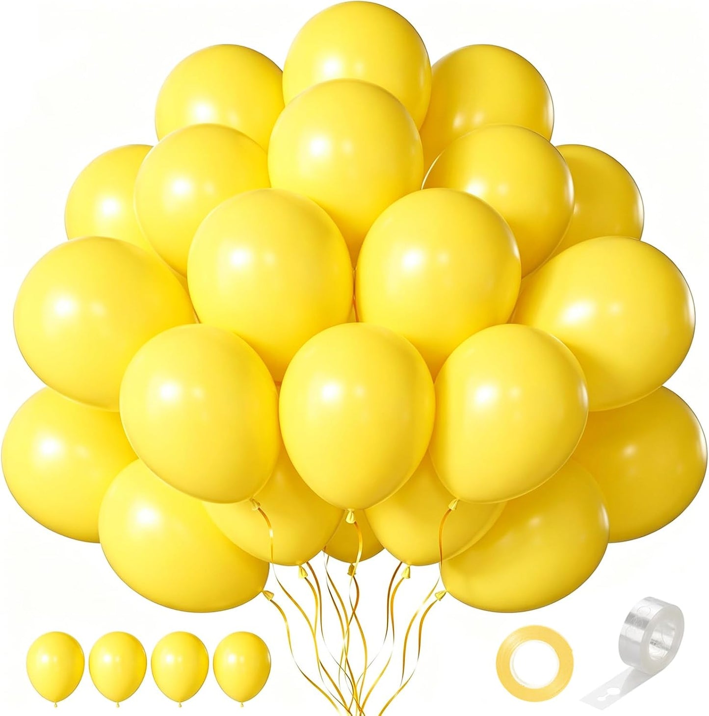 Yellow Balloons 55 Pcs 12 Inch Matte Yellow Latex Balloon Arch Kit Garland for Birthday Baby Shower Graduation Bridal shower Bachelorette Retirement Party