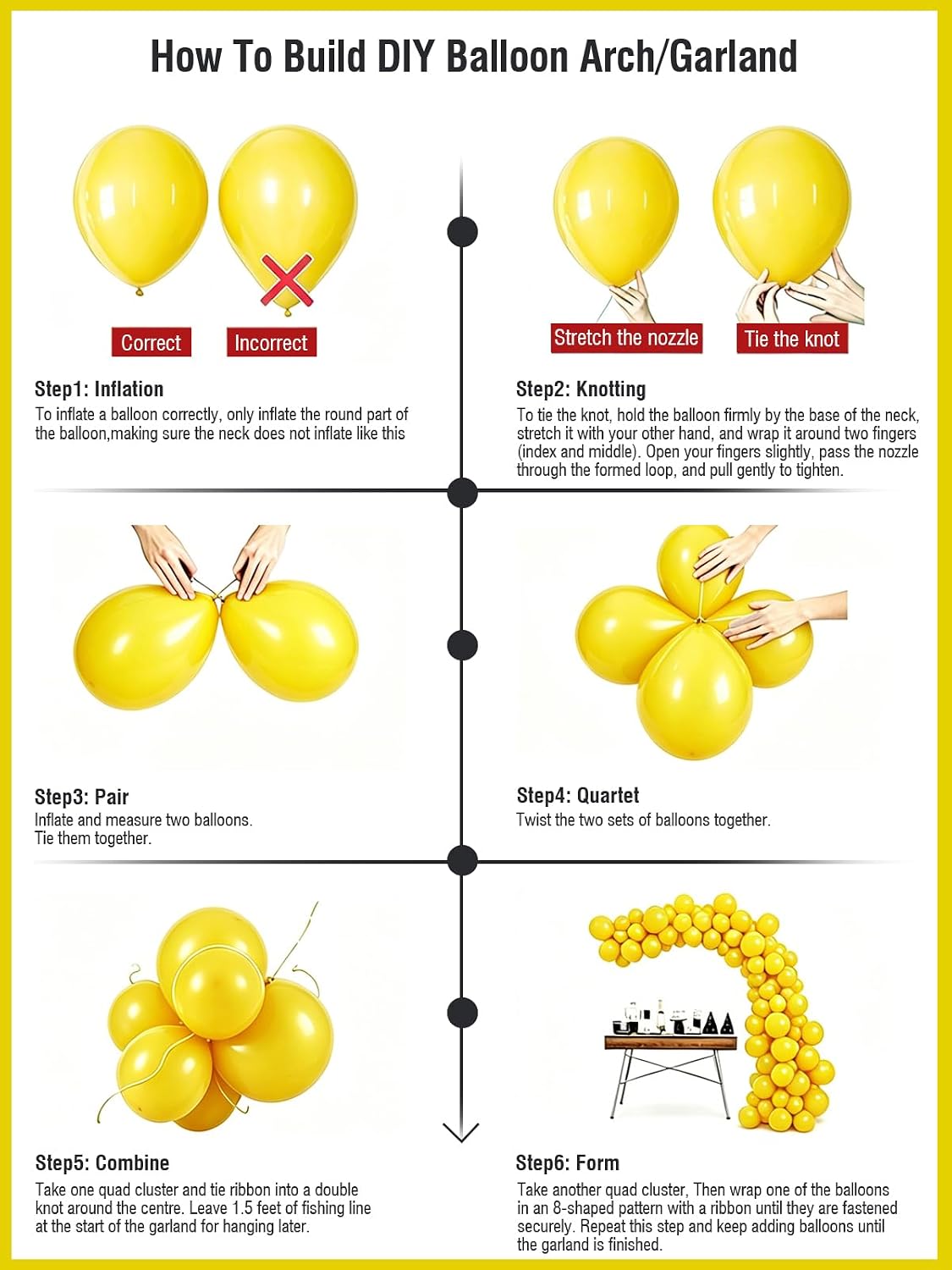 Yellow Balloons 55 Pcs 12 Inch Matte Yellow Latex Balloon Arch Kit Garland for Birthday Baby Shower Graduation Bridal shower Bachelorette Retirement Party