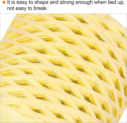 Raffia Paper Craft Rope Ribbon Packing Paper Rope 219 Yards Length Handmade Light Yellow for DIY Decoration Gift Packaging