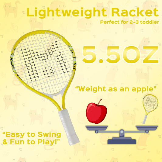 17-25 inch Kids Tennis Racket for Aged 2~12 Starter, Multi-Color & Size Toddlers Tennis Racket for Boys & Girls Beginner, Come with Shoulder Cover Bag for Carry