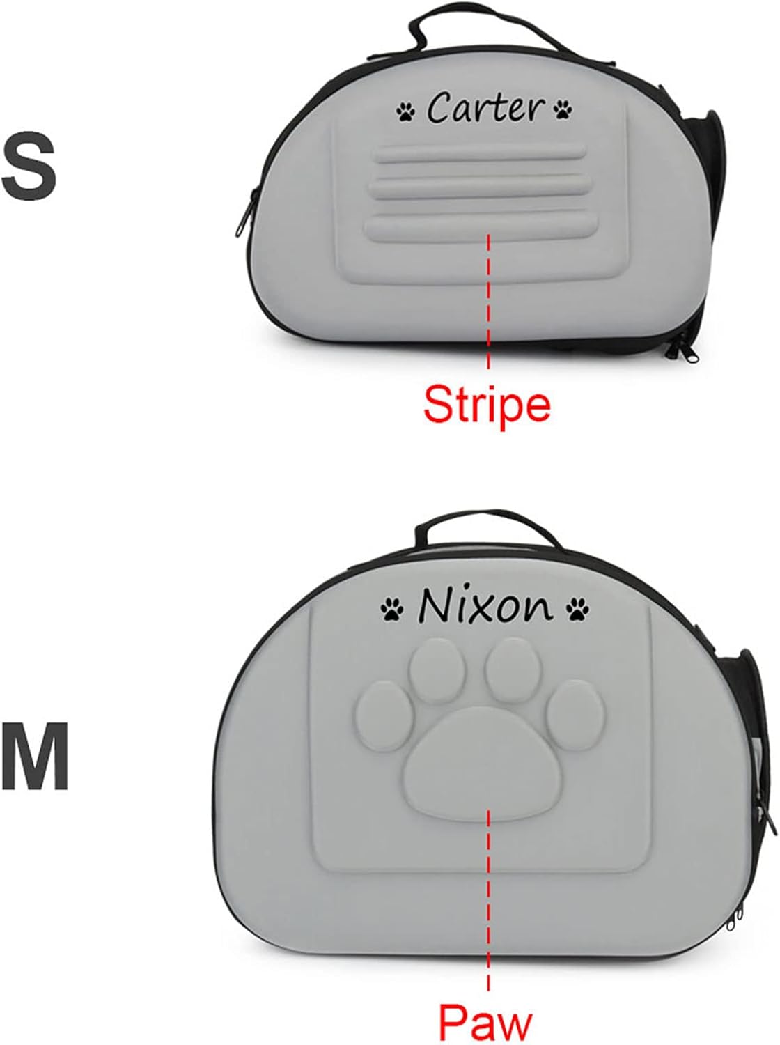 Foldable Soft Dog Carrier Kennel, Personalized Pet Carrier Custom Name and Paw Pattern Breathable Cat Carrier Shoulder Bag, Portable Pets Handbag for Cat Dog and Small Animal(M,Yellow)