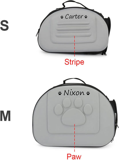 Foldable Soft Dog Carrier Kennel, Personalized Pet Carrier Custom Name and Paw Pattern Breathable Cat Carrier Shoulder Bag, Portable Pets Handbag for Cat Dog and Small Animal(M,Yellow)