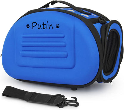 Foldable Soft Dog Carrier Kennel, Personalized Pet Carrier Custom Name and Paw Pattern Breathable Cat Carrier Shoulder Bag, Portable Pets Handbag for Cat Dog and Small Animal(M,Yellow)