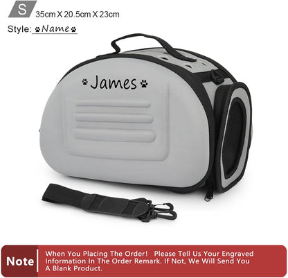 Foldable Soft Dog Carrier Kennel, Personalized Pet Carrier Custom Name and Paw Pattern Breathable Cat Carrier Shoulder Bag, Portable Pets Handbag for Cat Dog and Small Animal(M,Yellow)