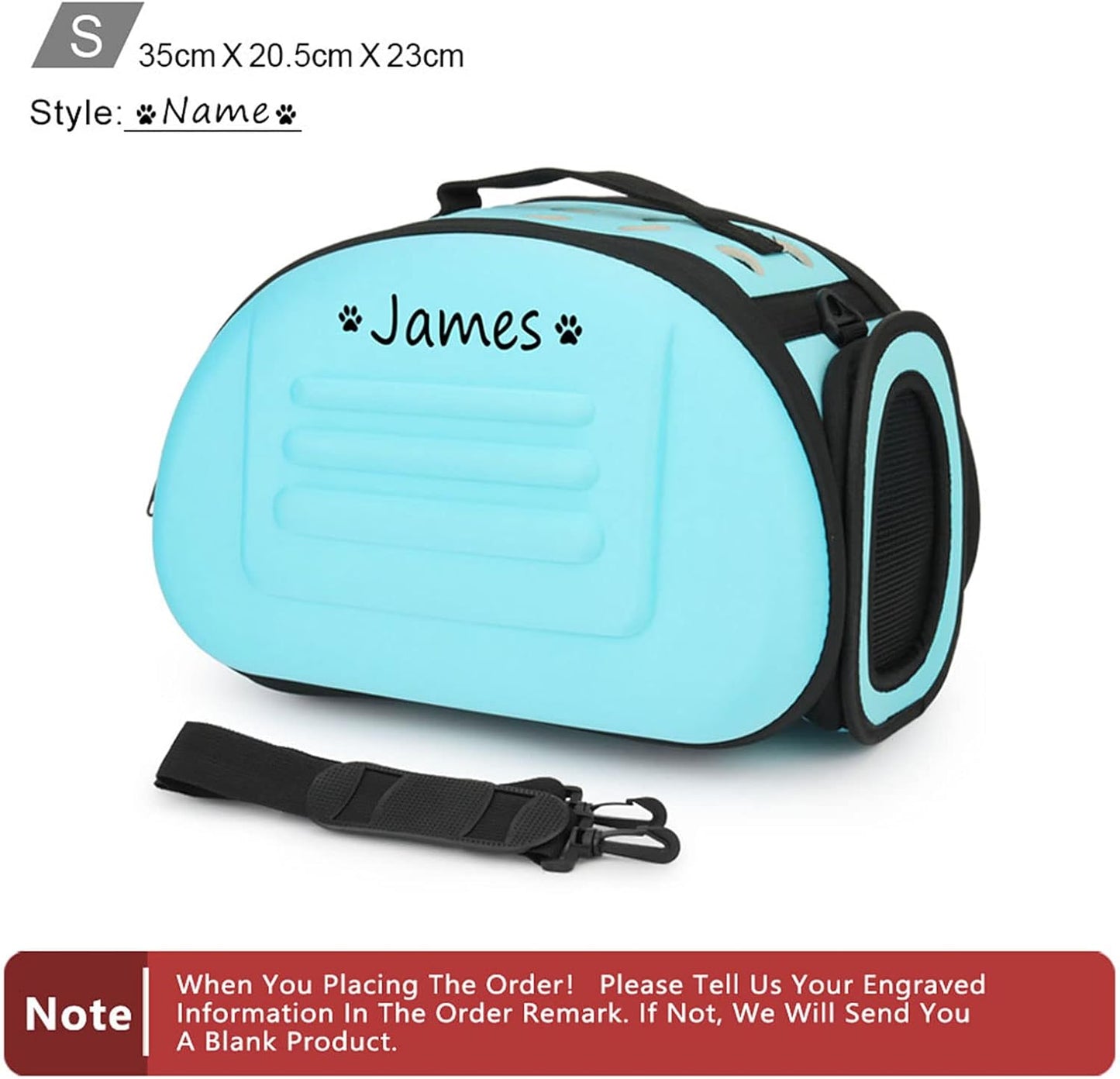 Foldable Soft Dog Carrier Kennel, Personalized Pet Carrier Custom Name and Paw Pattern Breathable Cat Carrier Shoulder Bag, Portable Pets Handbag for Cat Dog and Small Animal(M,Yellow)