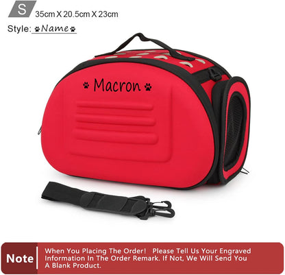 Foldable Soft Dog Carrier Kennel, Personalized Pet Carrier Custom Name and Paw Pattern Breathable Cat Carrier Shoulder Bag, Portable Pets Handbag for Cat Dog and Small Animal(M,Yellow)