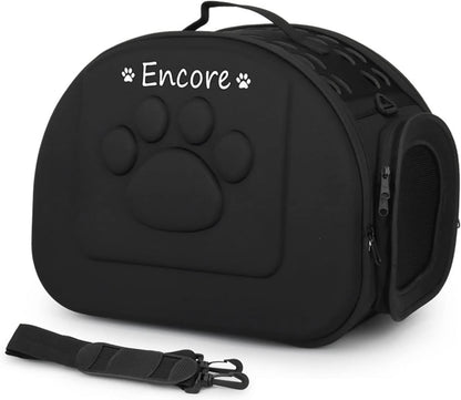 Foldable Soft Dog Carrier Kennel, Personalized Pet Carrier Custom Name and Paw Pattern Breathable Cat Carrier Shoulder Bag, Portable Pets Handbag for Cat Dog and Small Animal(M,Yellow)
