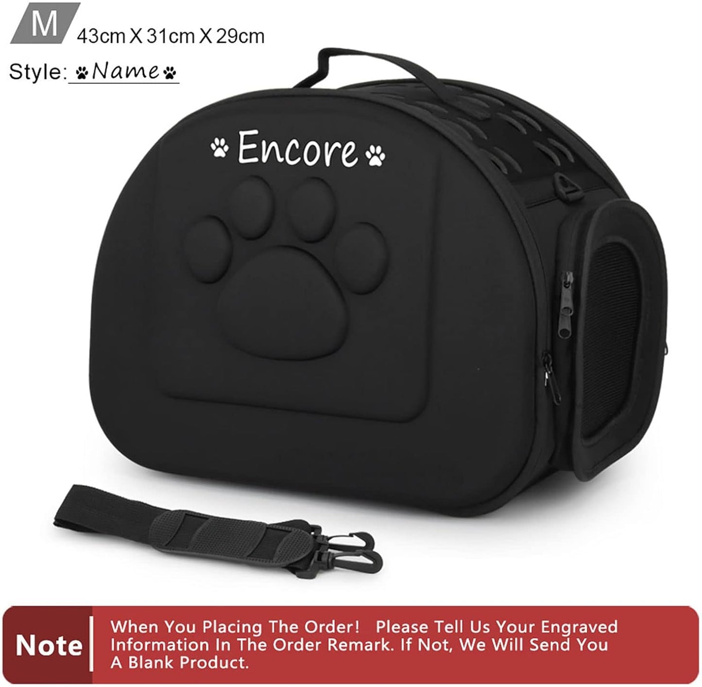 Foldable Soft Dog Carrier Kennel, Personalized Pet Carrier Custom Name and Paw Pattern Breathable Cat Carrier Shoulder Bag, Portable Pets Handbag for Cat Dog and Small Animal(M,Yellow)