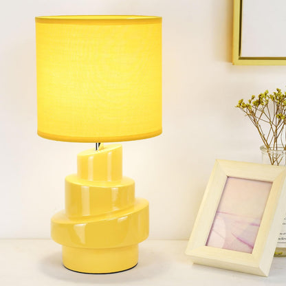 Circo Small Table Lamp for Living Room as Bedside Table Lamp for Bedroom,Modern Ceramic Table Lamp,Kids Table Lamp,Night Table Lamp,Φ7.09×H13.78IN,Bulb Excluded,Yellow Table Lamp