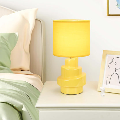 Circo Small Table Lamp for Living Room as Bedside Table Lamp for Bedroom,Modern Ceramic Table Lamp,Kids Table Lamp,Night Table Lamp,Φ7.09×H13.78IN,Bulb Excluded,Yellow Table Lamp