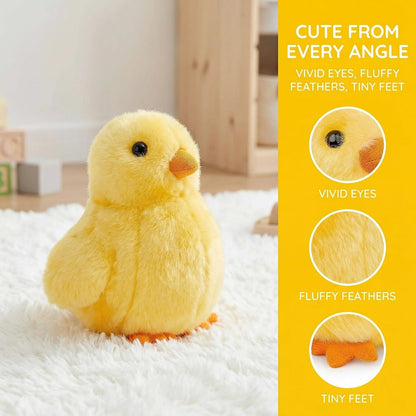 Little Yellow Chicken Plush, 5inch Simulation Stuffed Animal, Baby Chicken Doll Plush Toys as Gift for Your Kids