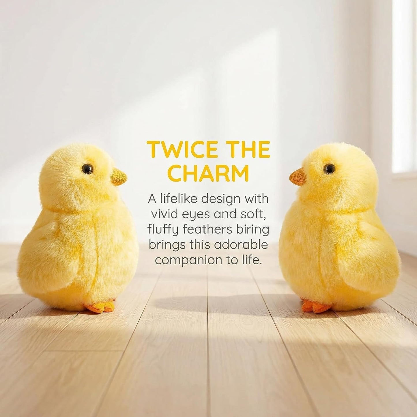 Little Yellow Chicken Plush, 5inch Simulation Stuffed Animal, Baby Chicken Doll Plush Toys as Gift for Your Kids