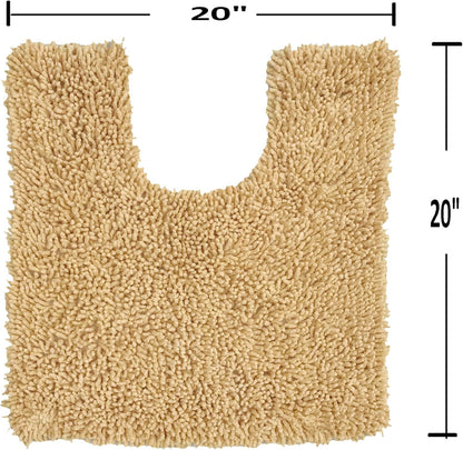 Fantasia Bath Rug 100% Cotton Bathroom Rugs Set, Washable Rug, Soft Cotton Extra Soft and Absorbent Bath Rug, Kitchen Mat, Bath Mat Set, Bath Floor Mat Non Slip, 20"x20" Contour, Yellow