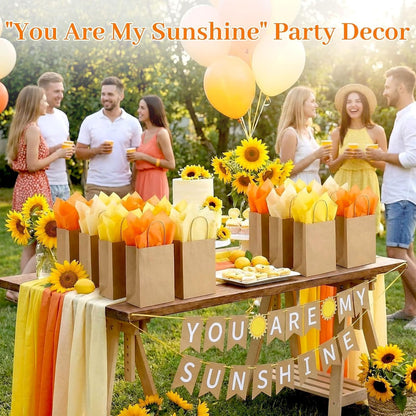 330 Sheets Orange Yellow Tissue Paper, 6 Colors, 14 X 10 inches | Gradient Shades Fit Small Gifts and Bouquets Or Shape into Sunflowers, Marigolds, Daffodils and Pom-poms