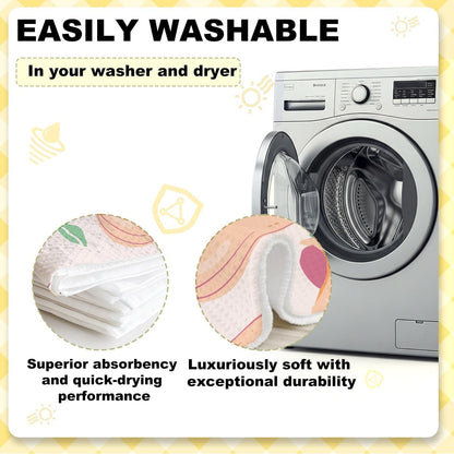 3Pcs Fruits Kitchen Towels 24x14 Inch, Lemon Peach Dish Towels for Kitchen Home Farmhouse Decor, Waffle Weave Microfiber Tea Cloth Hand Towel, Strawberry Gifts for Women Mom Friend Grandma