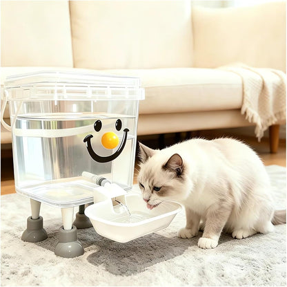 Pets Water Dispenser with Large Capacity Small Large Cats ＆ Dogs No Spilling Automatic Gravity Water Bowl Auto Fill Waterer Dish Self Watering Animal Water Fountain Feeder (Yellow, 1.3, Gallons)