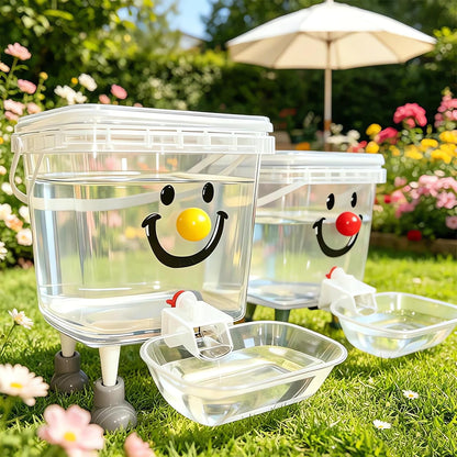 Pets Water Dispenser with Large Capacity Small Large Cats ＆ Dogs No Spilling Automatic Gravity Water Bowl Auto Fill Waterer Dish Self Watering Animal Water Fountain Feeder (Yellow, 1.3, Gallons)