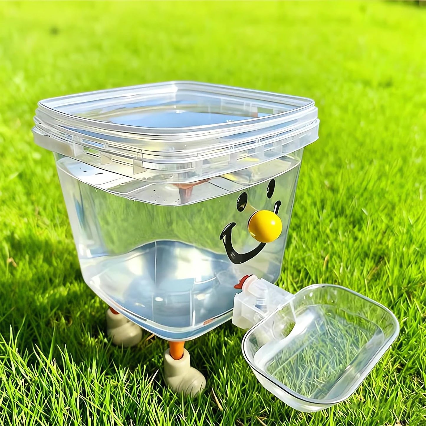 Pets Water Dispenser with Large Capacity Small Large Cats ＆ Dogs No Spilling Automatic Gravity Water Bowl Auto Fill Waterer Dish Self Watering Animal Water Fountain Feeder (Yellow, 1.3, Gallons)
