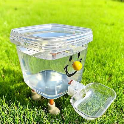 Pets Water Dispenser with Large Capacity Small Large Cats ＆ Dogs No Spilling Automatic Gravity Water Bowl Auto Fill Waterer Dish Self Watering Animal Water Fountain Feeder (Yellow, 1.3, Gallons)