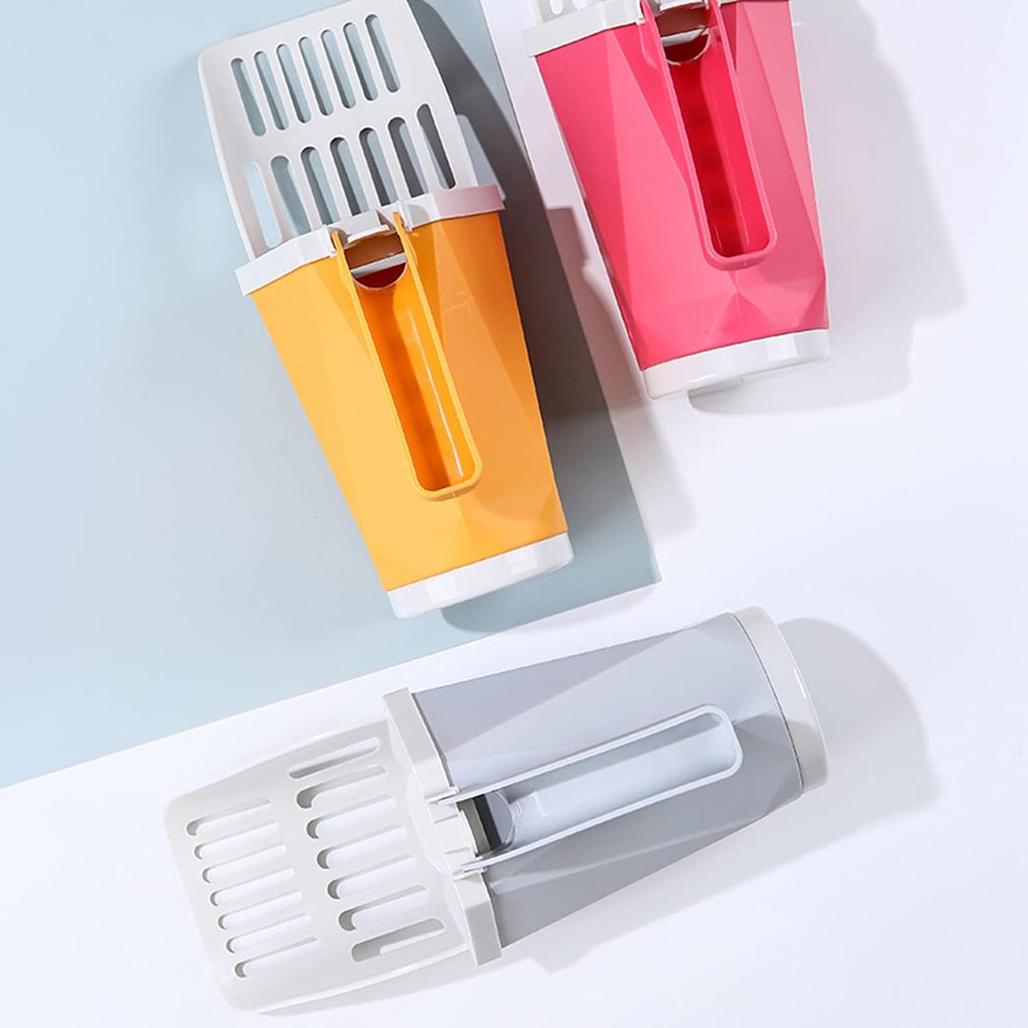 Cat Litter Scoop, Cat Litter Scooper with Trash Container, Cat Litter Shovel with Waste Can, Removable Cat Litter Scoop Holder, Large Capacity Portable Cat Litter Scooper (Yellow)
