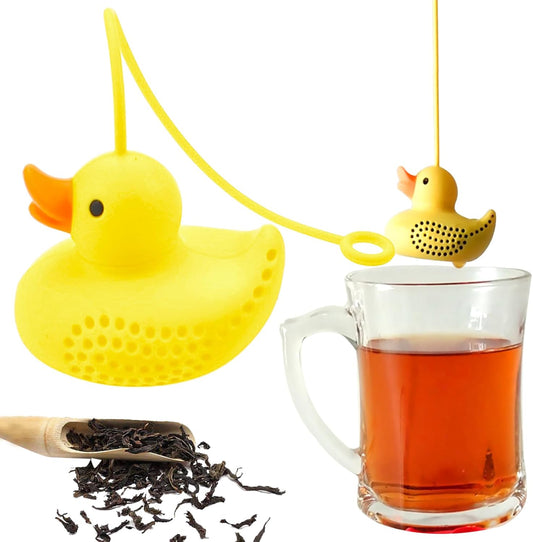 Tea Infusers For Loose Tea, Cute Silicone Duckling Tea Infusers for Loose-leaf Tea, Reusable Tea Ball Filters, Tea Steepers for Loose Tea a Lovely Companions for Afternoon Tea Time