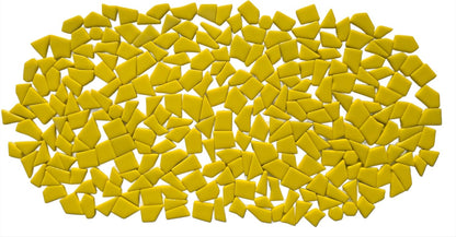Irregular Glass Mosaic Tiles Bulk 500g Glossy and Iridescent Mosaic Glass Tiles for DIY Projects and Arts and Crafts Solid Colors and Mixes (Glossy Yellow)