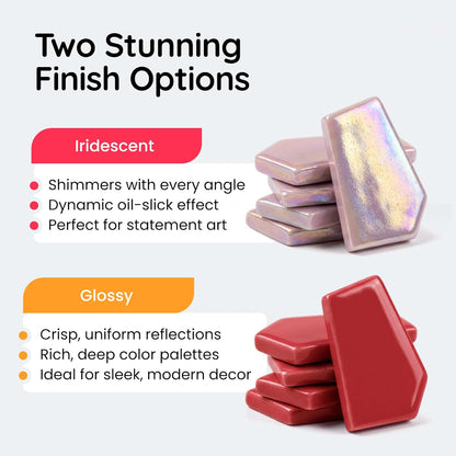Irregular Glass Mosaic Tiles Bulk 500g Glossy and Iridescent Mosaic Glass Tiles for DIY Projects and Arts and Crafts Solid Colors and Mixes (Glossy Yellow)
