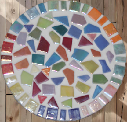 Irregular Glass Mosaic Tiles Bulk 500g Glossy and Iridescent Mosaic Glass Tiles for DIY Projects and Arts and Crafts Solid Colors and Mixes (Glossy Yellow)