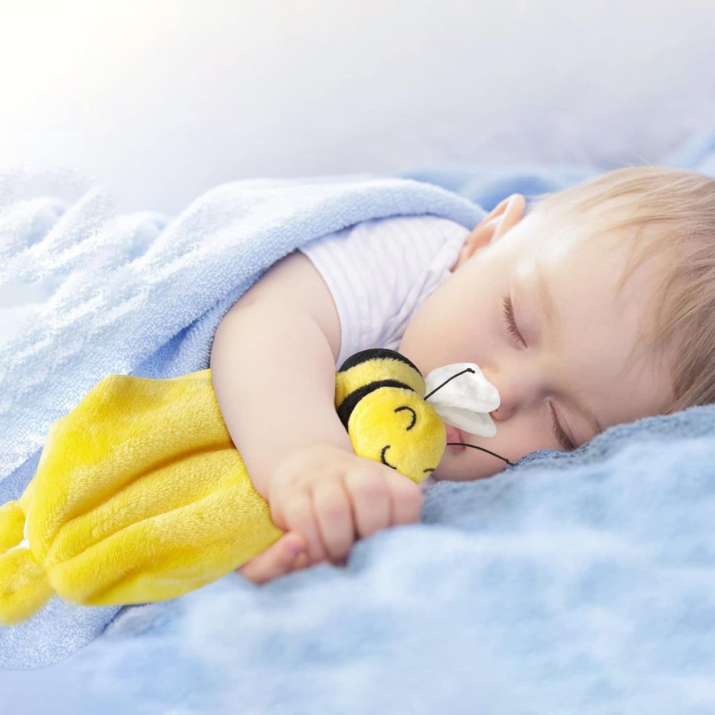 Bee Loveys for Babies Soft Security Blanket Baby Snuggle Toy Stuffed Animal Blanket Unisex Lovie Baby Gifts for Infant and Toddler Yellow 12 Inch
