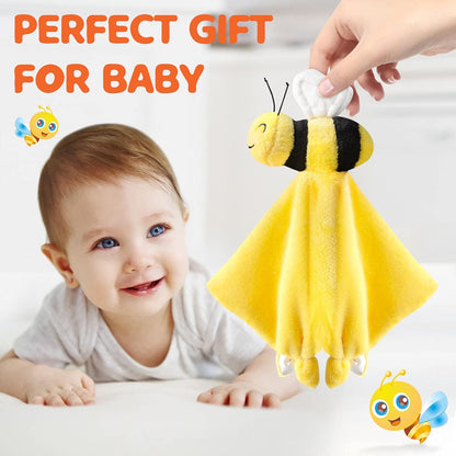 Bee Loveys for Babies Soft Security Blanket Baby Snuggle Toy Stuffed Animal Blanket Unisex Lovie Baby Gifts for Infant and Toddler Yellow 12 Inch