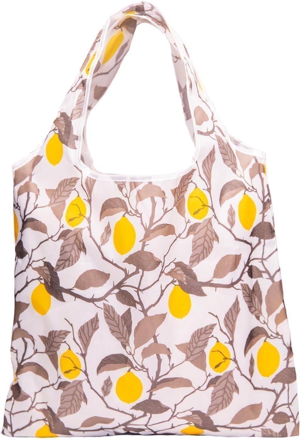 1 Pack Reusable Shopping Bag, Foldable Grocery Bag (Lemon) | Large Capacity, Washable, Grocery Tote, Utility Travel Shoulder Bag
