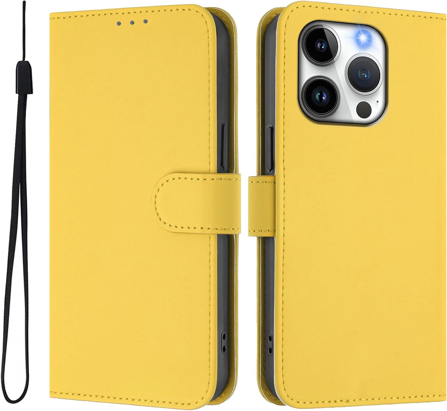 Phone Case Leather Compatible with Apple Phone 14 Pro Shockproof, Waterproof Protection Case with Credit Card Holder and Magnetic Yellowing-Resistant Bumper Cover Compatible with iPhone 14 Pro
