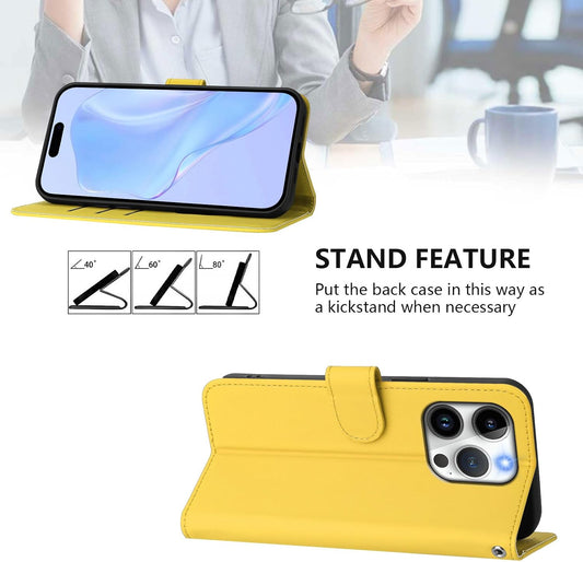 Phone Case Leather Compatible with Apple Phone 14 Pro Shockproof, Waterproof Protection Case with Credit Card Holder and Magnetic Yellowing-Resistant Bumper Cover Compatible with iPhone 14 Pro