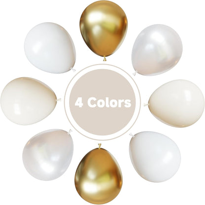 Yellow Balloons Kit, 50Pcs Matte Lemon Yellow Latex Balloons 12In Size | white Metallic Gold Balloon for Birthday Wedding Baby Shower Bride Sunflower Party Decoration