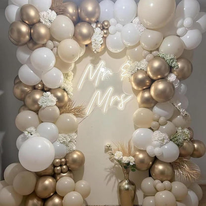 Yellow Balloons Kit, 50Pcs Matte Lemon Yellow Latex Balloons 12In Size | white Metallic Gold Balloon for Birthday Wedding Baby Shower Bride Sunflower Party Decoration