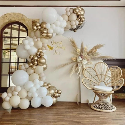 Yellow Balloons Kit, 50Pcs Matte Lemon Yellow Latex Balloons 12In Size | white Metallic Gold Balloon for Birthday Wedding Baby Shower Bride Sunflower Party Decoration