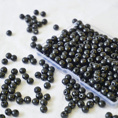 240pcs Glass Beads for Bracelets, 6mm Round Glass Beads for Jewelry Making DIY Crafts (Yellow)