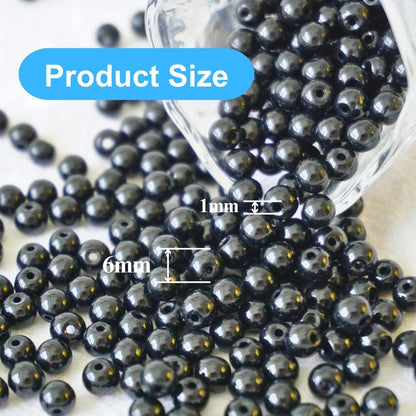 240pcs Glass Beads for Bracelets, 6mm Round Glass Beads for Jewelry Making DIY Crafts (Yellow)