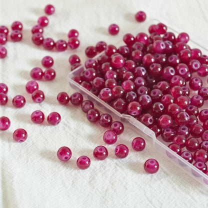 240pcs Glass Beads for Bracelets, 6mm Round Glass Beads for Jewelry Making DIY Crafts (Yellow)
