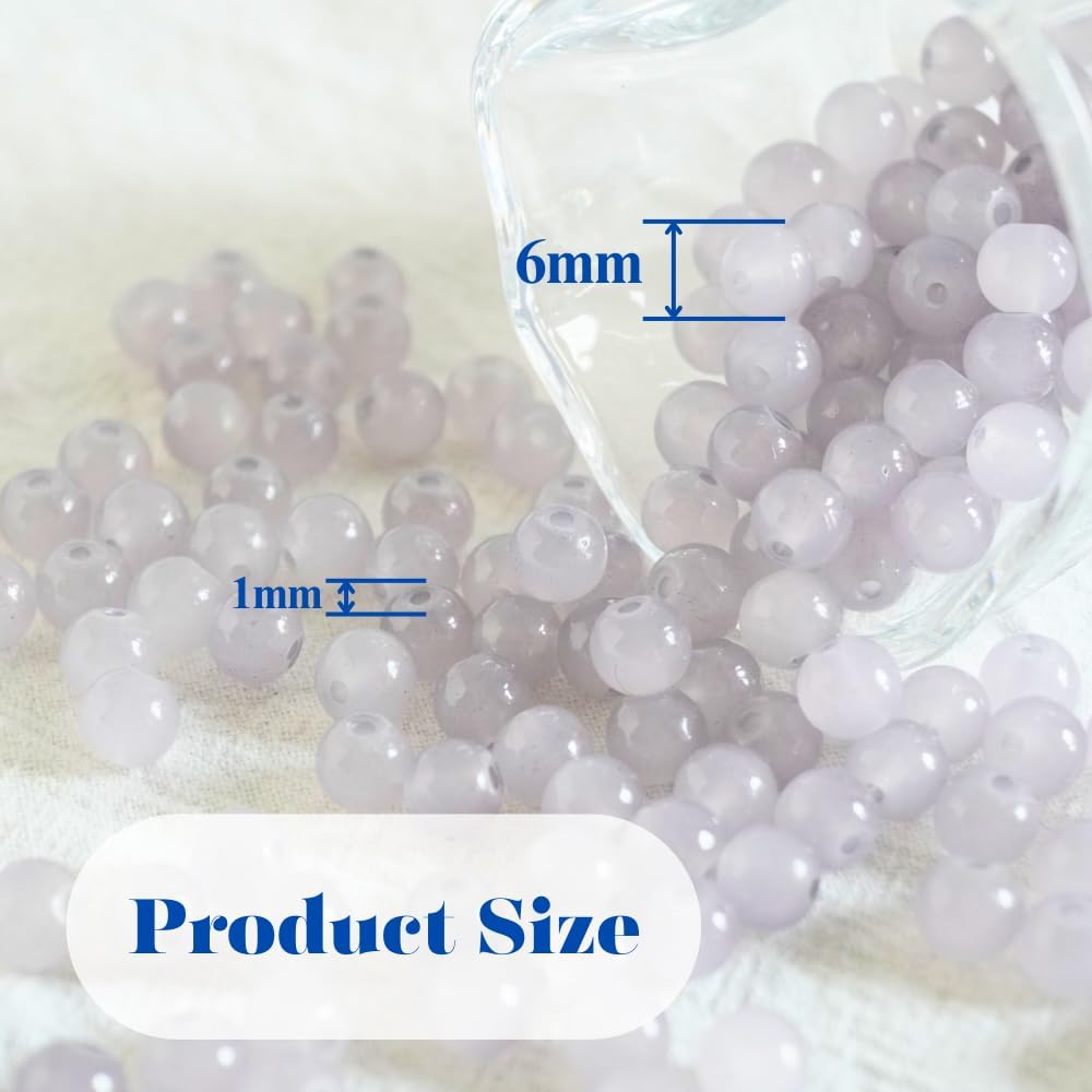 240pcs Glass Beads for Bracelets, 6mm Round Glass Beads for Jewelry Making DIY Crafts (Yellow)