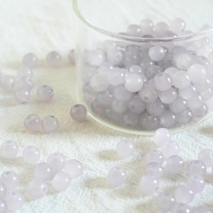 240pcs Glass Beads for Bracelets, 6mm Round Glass Beads for Jewelry Making DIY Crafts (Yellow)