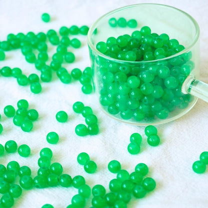 240pcs Glass Beads for Bracelets, 6mm Round Glass Beads for Jewelry Making DIY Crafts (Yellow)