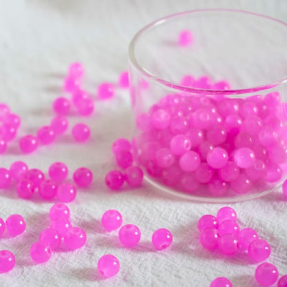 240pcs Glass Beads for Bracelets, 6mm Round Glass Beads for Jewelry Making DIY Crafts (Yellow)