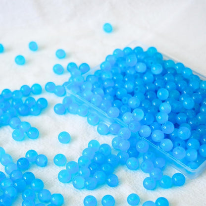 240pcs Glass Beads for Bracelets, 6mm Round Glass Beads for Jewelry Making DIY Crafts (Yellow)